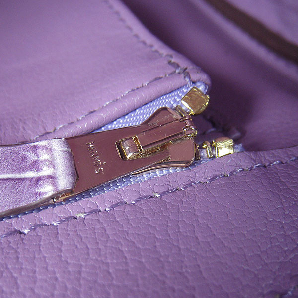 High Quality Fake Hermes Birkin 35CM Crocodile Head Veins Leather Bag Purple 6089 - Click Image to Close